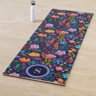 Tapis De Yoga Monogramme floral brillant