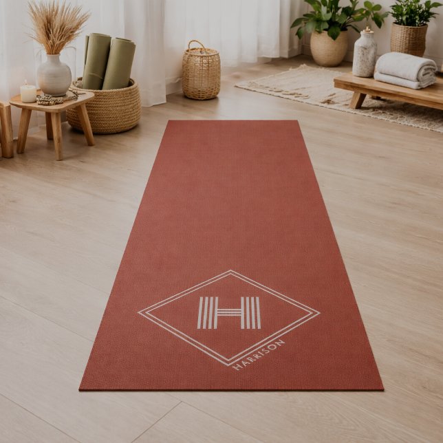 Tapis de Yoga | Monogramme Initial Géométrique Élé (Créateur téléchargé)