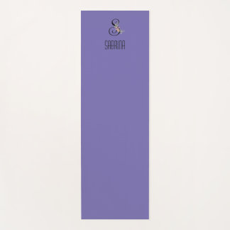 Tapis De Yoga Monogramme initiale aquarelle fleur lavande