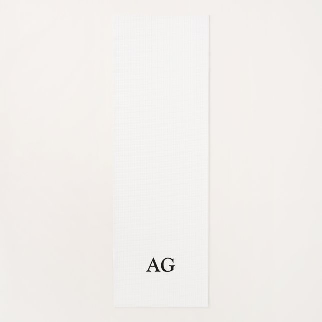 Tapis De Yoga Monogramme initiale en lettres noires (Devant)
