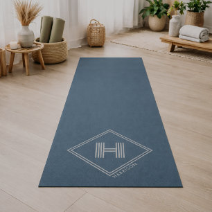 Tapis de Yoga Monogramme Initiale Géométrique Mo