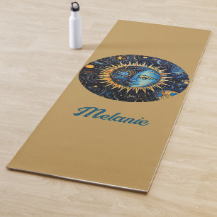 Tapis De Yoga Monogramme minimaliste moderne de lune de soleil c