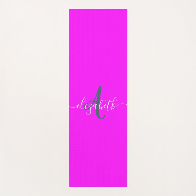 Tapis De Yoga Monogramme néon fluorescent rose   (Devant)