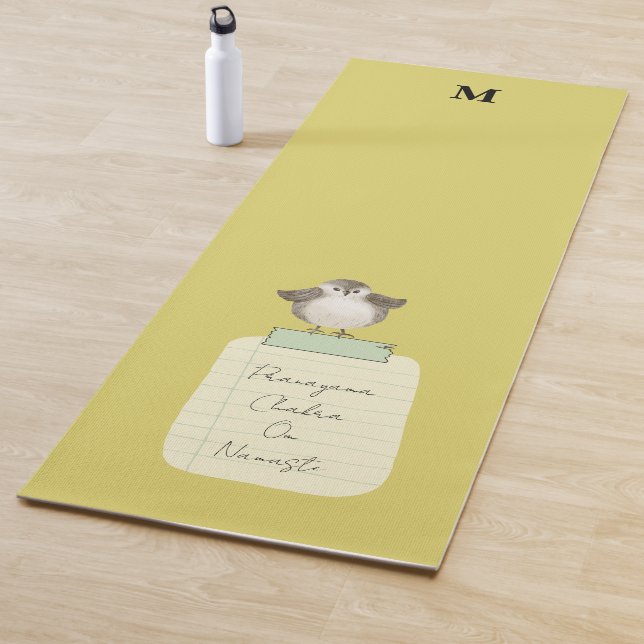 Tapis De Yoga Monogramme Oiseau jaune mignon Rappel de focus per (En situation)