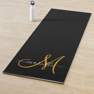 Tapis De Yoga Monogramme or noir