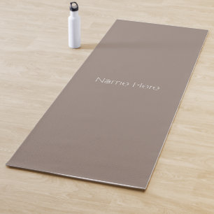 Tapis De Yoga Monogramme personnalisé minimaliste beige gris