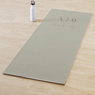 Tapis De Yoga Monogramme personnalisé moderne Initiales Nom Dust