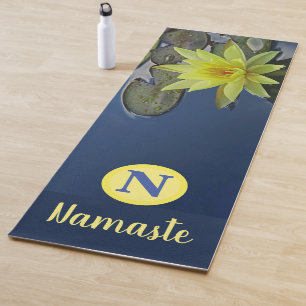 TAPIS DE YOGA MONOGRAMME PERSONNALISÉ NAMASTE ZEN YELLOTUS LOTU