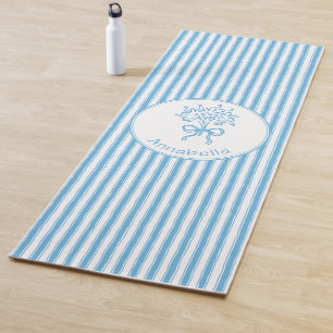 Tapis De Yoga Monogramme Prépa Rayure Bleue Blanche Caprice