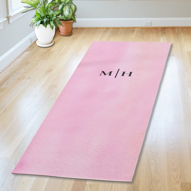 Tapis De Yoga Monogramme Rose (Créateur téléchargé)