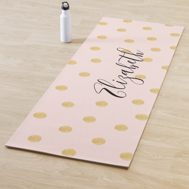 Tapis De Yoga Monogramme rose fille (En situation)