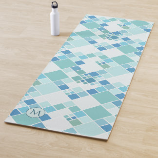 Tapis De Yoga Monogramme Turquoise Motif Turquoise Yoga Mat