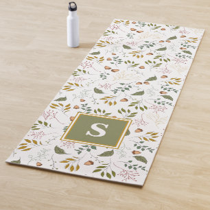 Tapis De Yoga Monogramme Vert Couleurs d'automne