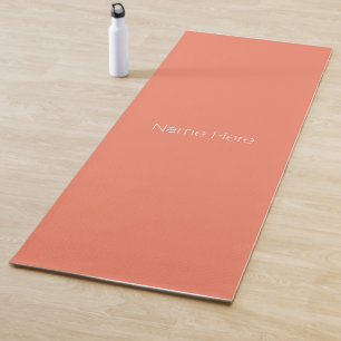Tapis De Yoga Monographie de nom personnalisé minimaliste saumon