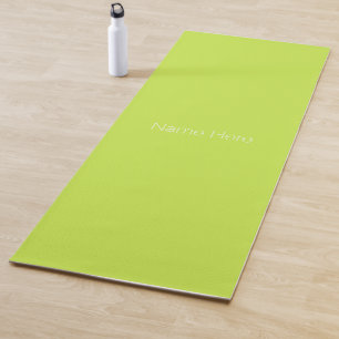 Tapis De Yoga Monographie de nom personnalisé vert citron minim