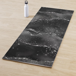 Tapis De Yoga Moody Agate Onyx Black Silver Vampy Goth Parties