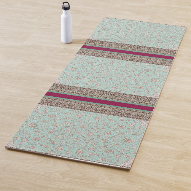 Tapis De Yoga Moquette indienne florale Design Yoga Mat (En situation)