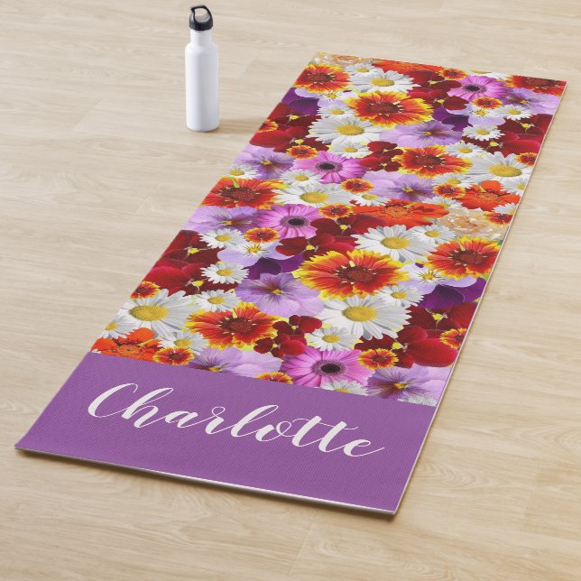 Tapis De Yoga Mosaïque de fleurs Yoga Mat personnalisé (En situation)