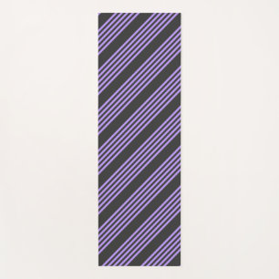Tapis De Yoga Motif à cinq bandes violet et charbon de bois
