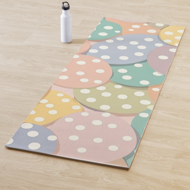 Tapis De Yoga Motif à points Polka sans couleur pastel (En situation)
