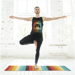 Tapis De Yoga Motif à rayures colorées