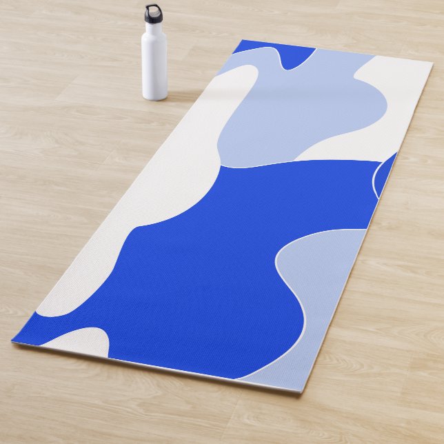 Tapis De Yoga motif Abstrait - bleu. (En situation)