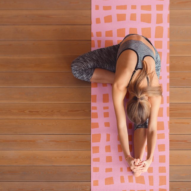Tapis De Yoga Motif Abstrait de grille rétroactive (Créateur téléchargé)