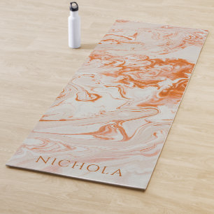 Tapis De Yoga Motif Abstrait orangé moderne