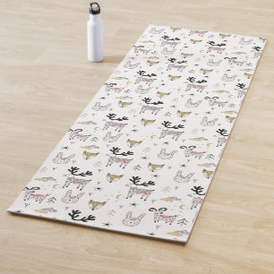 Tapis De Yoga Motif animal de griffonnage de région boisée