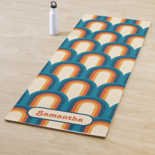 Tapis De Yoga Motif arc-en-ciel coloré personnalisé