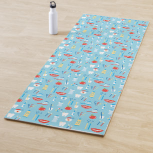Tapis De Yoga Motif bleu dentaire