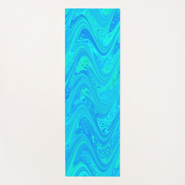 Tapis De Yoga Motif bleu marbling (Devant)