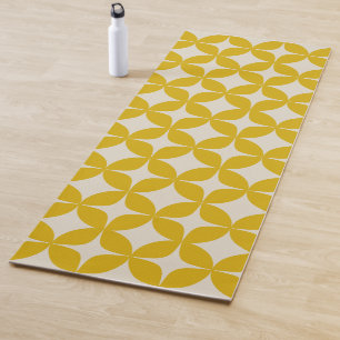 Tapis De Yoga Motif Boho moderne et élégant en moutarde Jaune