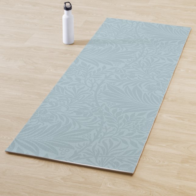 Tapis De Yoga Motif botanique bleu boho (En situation)