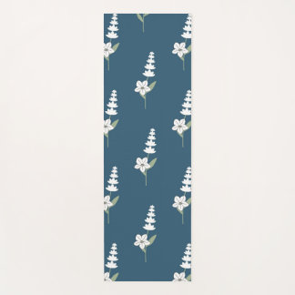 Tapis De Yoga Motif botanique floral de la Marine