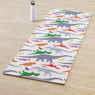 Tapis De Yoga Motif coloré de dinosaure (lumière)