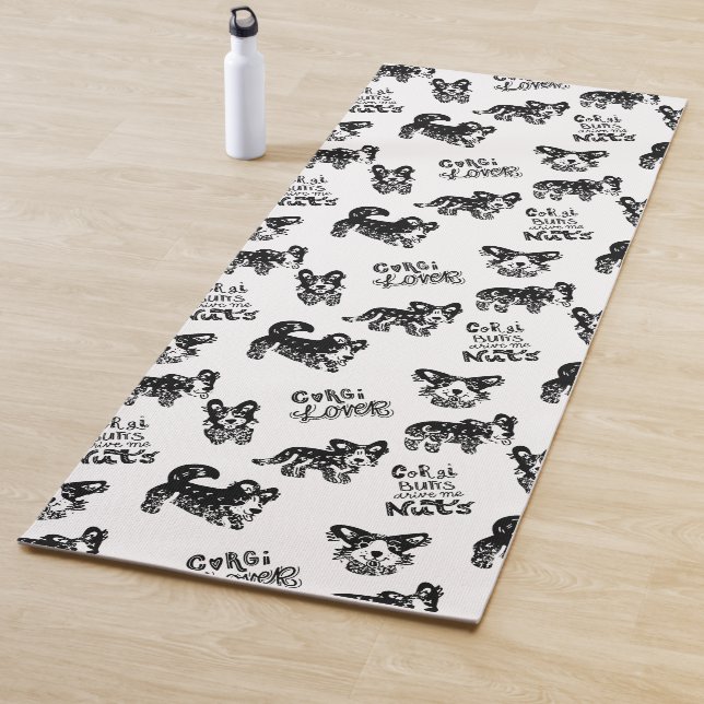 Tapis De Yoga Motif Cute Corgi (En situation)