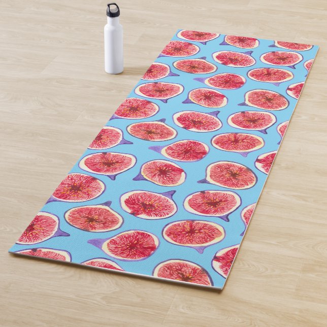 Tapis De Yoga Motif d'aquarelle des tranches de fibres (En situation)