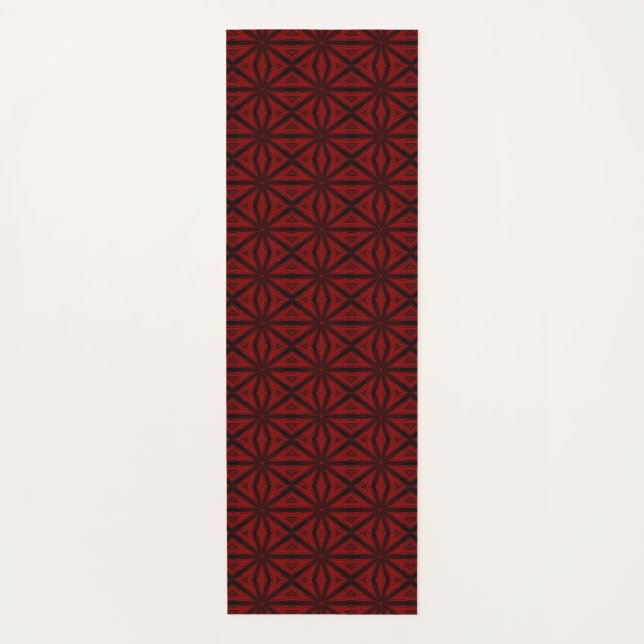 Tapis De Yoga Motif d'art abstrait rouge noir (Devant)