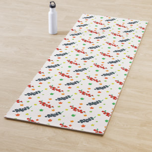 Tapis De Yoga Motif de baies, framboise, myrtille, fruit