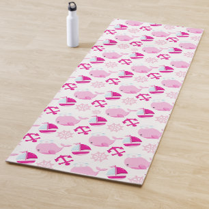 Tapis De Yoga Motif De Baleines, Beaux Baleines, Baleines Roses