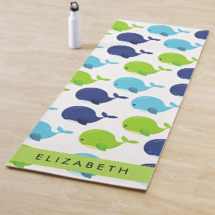 Tapis De Yoga Motif De Baleines, Beaux Baleines, Votre Nom