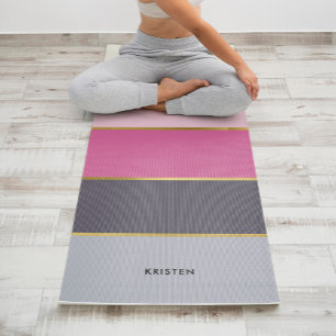 Tapis De Yoga Motif de bandes chic personnalisé