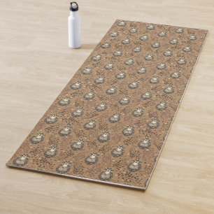 Tapis De Yoga Motif de bois illustré de Chouette Brown