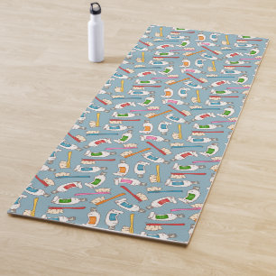 Tapis De Yoga Motif de brosse à dents et de pâte dentifrice