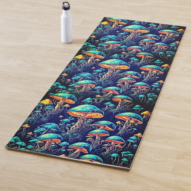 Tapis De Yoga Motif de champignons (En situation)