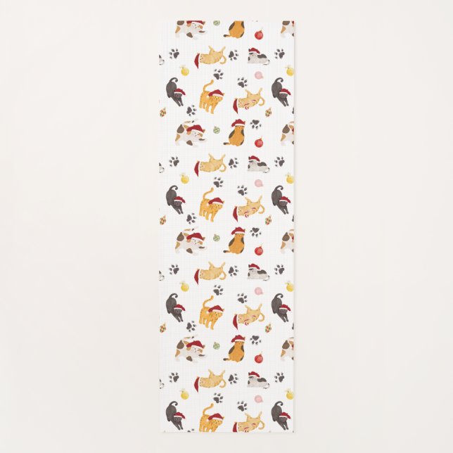 Tapis De Yoga Motif de chat de vacances mignon (Devant)