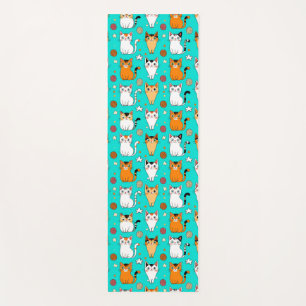 Tapis De Yoga Motif de chat mignon avec des chats colorés et des