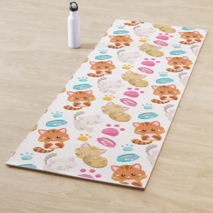 Tapis De Yoga Motif De Chats, Chats Mignons, Kitty, Chatons, Paw