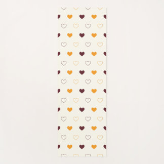 Tapis De Yoga Motif de cœur avec des cœurs orange et marron
